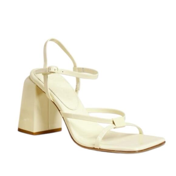 Dear Frances Cleo Sandal Block Heel Cream Pale Butter Yellow IT EU 37 US 7 - Picture 1 of 16
